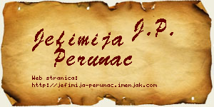 Jefimija Perunac vizit kartica